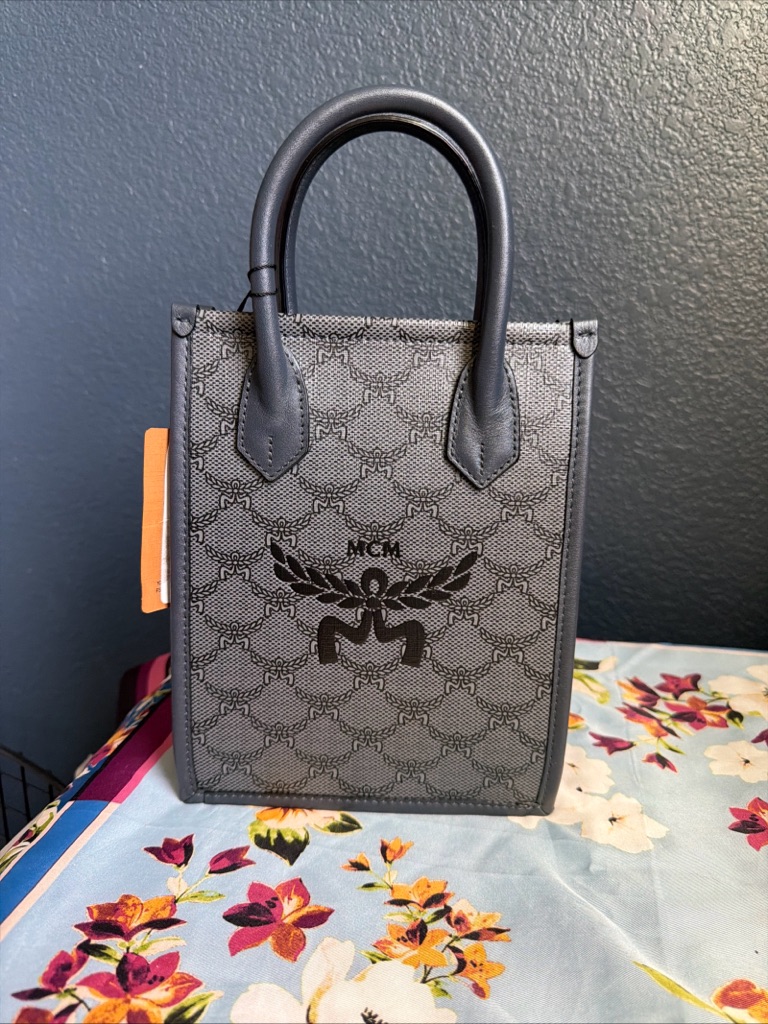 Mcm Beige Canvas Crossbody Pouch